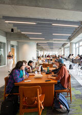 Students studying in Hunter Student Commons