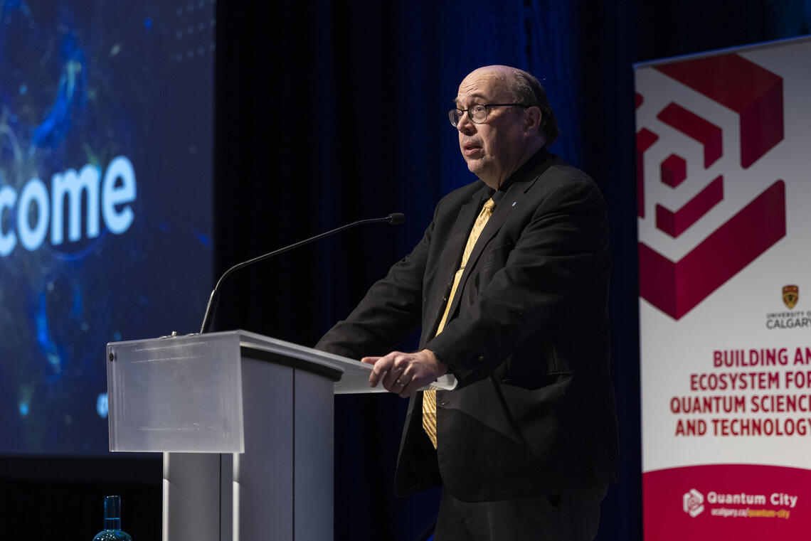 Rob Thompson, associate vice-president (research) at UCalgary, speaks at qConnect.