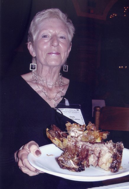 Gayle to Enjoy a Beef
                  Meal, Munich, 2006